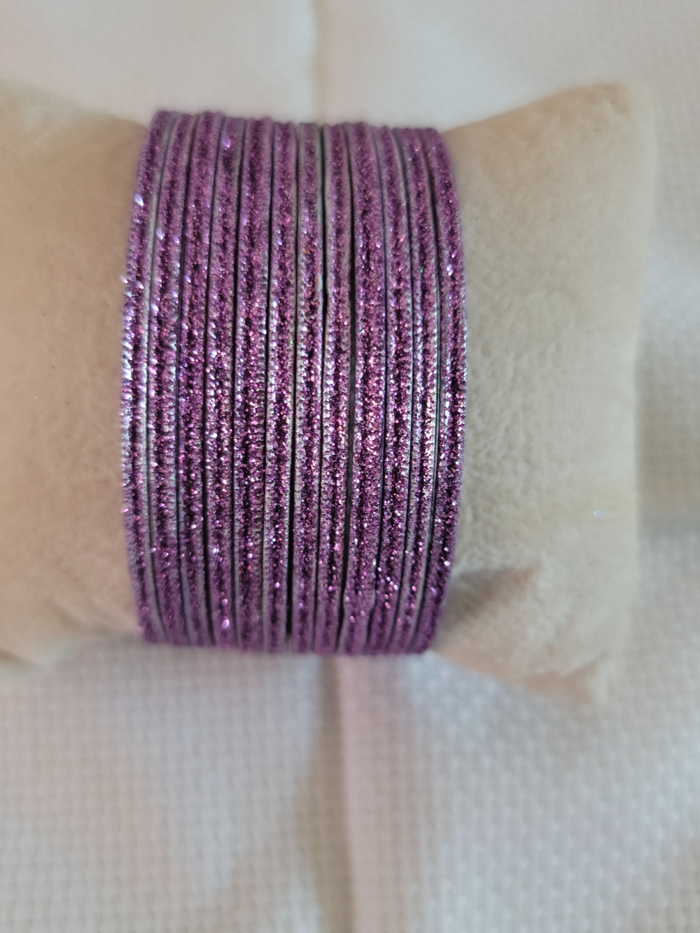 Purple Glitter Multi-Row Bangle Bracelet - Women Jewelry